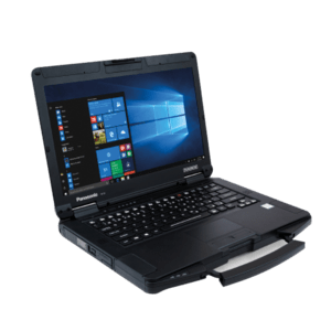 Panasonic TOUGHBOOK 55 – 14.0" Display, Rugged, IP53, 6500 mAh – , semi rugged, 35.5 cm (14''), Touchscreen, resolution: 1920x1080 pixels, keypad (UK-layout), connection: USB (2x), Bluetooth, Ethernet, Wi-Fi 6E, HDMI, Micro SD-Slot, Intel Core i7, 1.6 GHz.