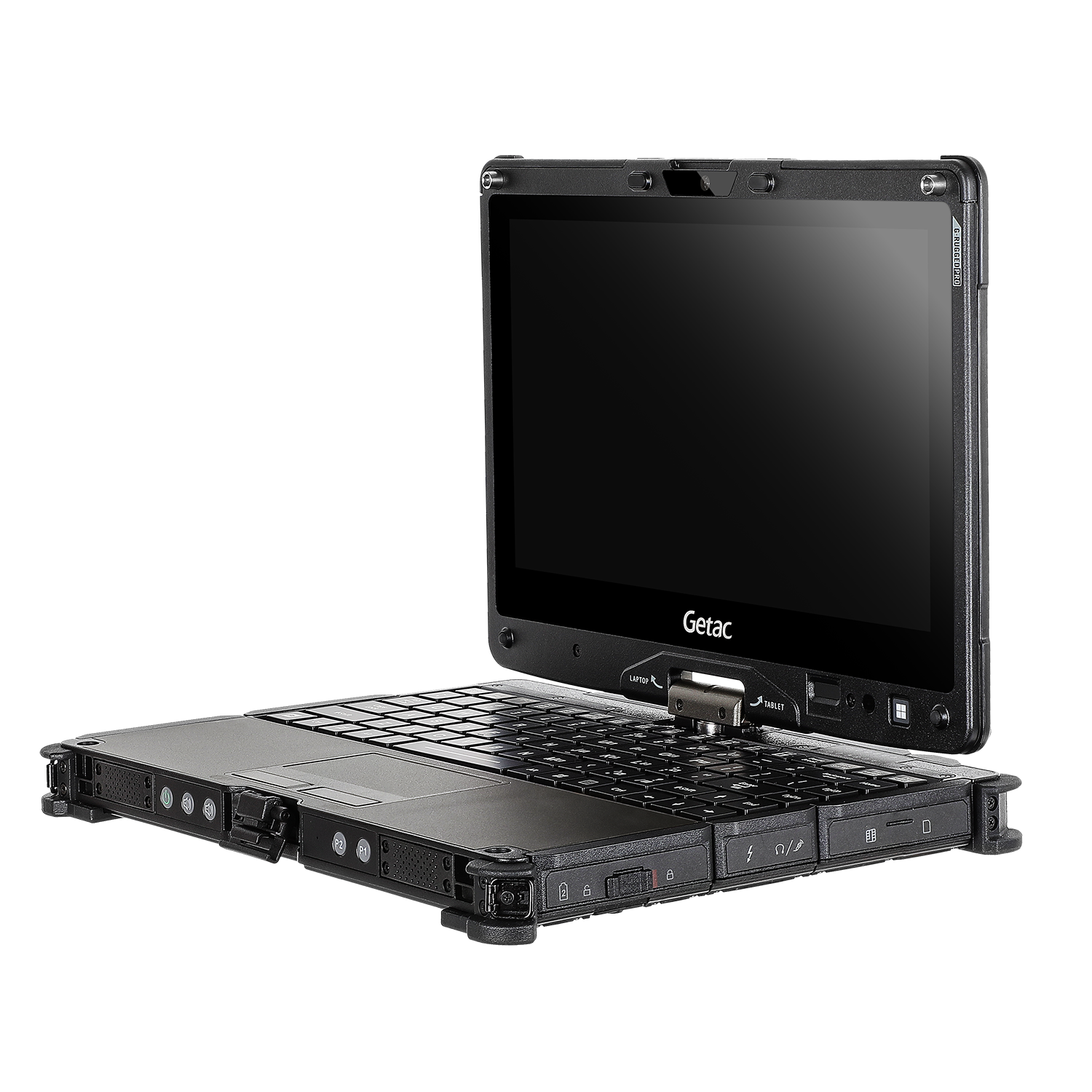 Getac V110 – Rugged, IP65, MIL-STD 810H, 2100 mAh, Stylus Included – , fully rugged, 29,5cm (11,6''), Touchscreen, 1920x1080 pixels, keypad (QWERTY), GPS, smart-card reader, brightness 1000cd, USB (type A, 2x), USB-C, Bluetooth, Wi-Fi (802.11ax), 4G (LTE).