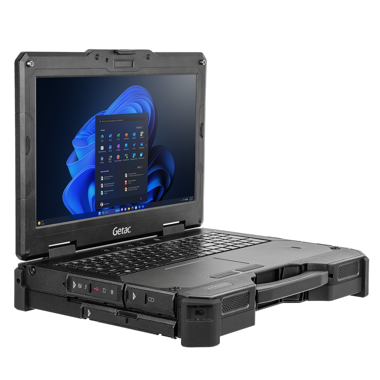 Getac X600/X600 Pro – 15.6" Display, Rugged, IP66, MIL-STD 461, 6900 mAh, Stylus Included – fully rugged, Smart card reader, 39.6 cm (15.6''), Touchscreen, capacitive, resolution: 1920x1080 pixels, QWERTY, US-layout, webcam, brightness 1000cd, USB-C, RS23.