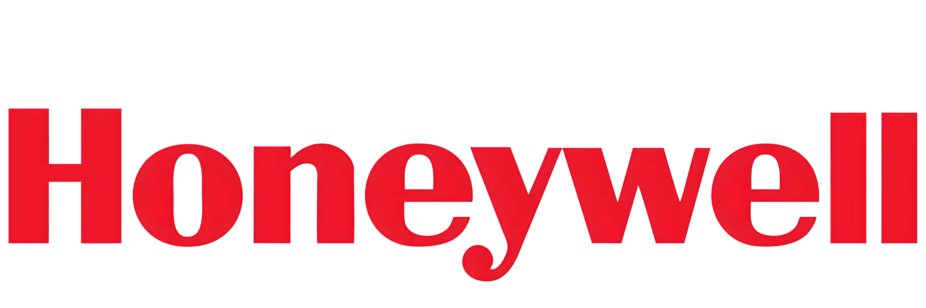 Red honeywell logo on a black background.